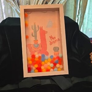 Greenbrier International No Drama Llama Hanging Box Picture 7 1/2 X 4 1/2 Inches